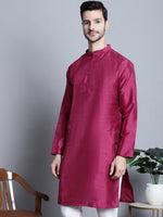 Men Purple Dupion Silk Kurtas-KO-636Purple