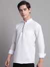 Men Black Solid Straight Short Kurta-KO-639White