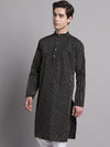 Men Black Embroidered Design Kurta-KO-666Black