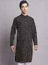 Men Black Embroidered Design Kurta-KO-666Black