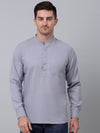 Men's Black Solid Short Kurtas-KO-677Light-Grey