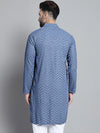 Men Grey Embroidered Sequinned Kurtas-KO-680Grey