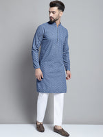 Men Grey Embroidered Sequinned Kurtas-KO-680Grey