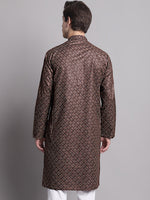 Men's Coffee Brown Printed Pure Cotton Kurta-KO-687Coffee