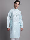 Men's Sky Blue Printed Pure Cotton Kurta-KO-687Sky