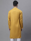 Men's Mustard Embroidered Straight Kurtas-KO-690Mustard