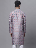 Men's Blue Digital Printed Kurtas-KO-691Blue