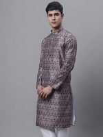 Men's Maroon Digital Printed Kurtas-KO-691Maroon