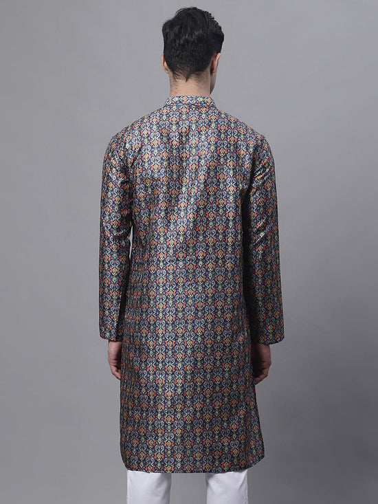 Men's Navy Digital Printed Kurtas-KO-691Navy