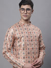 Men's Peach Digital Printed Kurtas-KO-691Peach