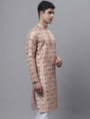 Men's Peach Digital Printed Kurtas-KO-691Peach