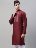 Mirror Work Kurtas-KO-693Maroon