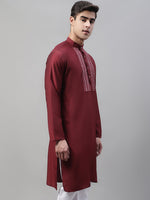 Mirror Work Kurtas-KO-693Maroon