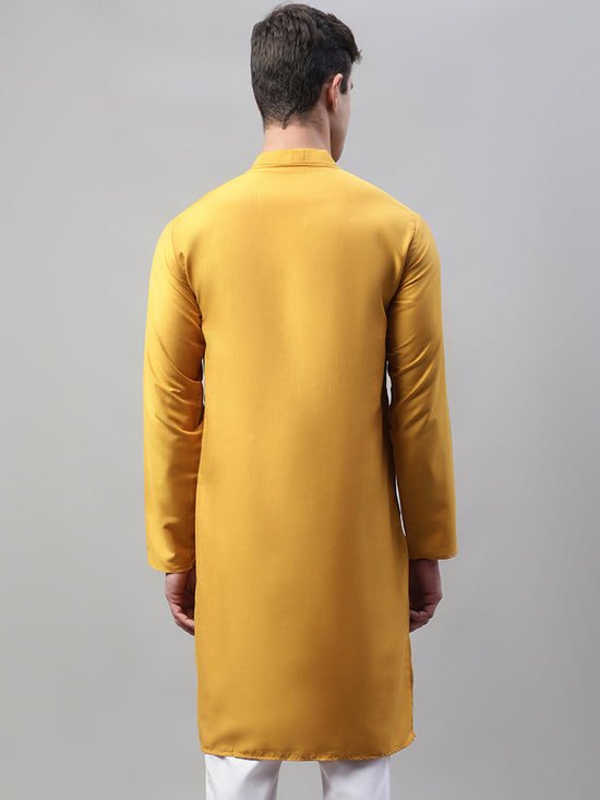 Mirror Work Kurtas-KO-693Mustard