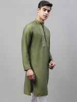 Mirror Work Kurtas-KO-693Olive