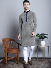 Men's Navy Blue Embroidered Kurtas-KO-699Navy