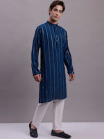 Men's Solid Pure Cotton Kurta-KO-694Peacock