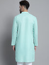 Men's Solid Pure Cotton Kurtas-KO-697Green