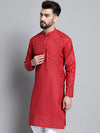 Men's Solid Pure Cotton Kurtas-KO-697Maroon