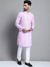 Men's Solid Pure Cotton Kurtas-KO-697Purple