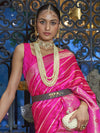 Saree Mall Women's  Blend Pink Woven Design Designer Saree With Blouse Piece-KRDHYA287001