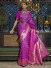 Saree Mall Women's  Blend Purple Woven Design Designer Saree With Blouse Piece-KRDHYA287002