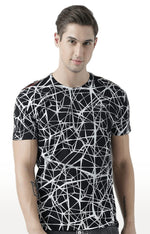 Huetrap Black Mens Short Sleeve Graphic Printed Tshirt-HT17MKGRABLK00768