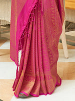 Saree Mall Women's  Blend Pink Embroidered Woven Saree With Blouse Piece-KSHF235008