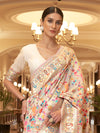 Saree Mall Women's  Blend Cream Woven Design Celebrity Saree With Blouse Piece-KSHFA201001A