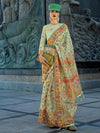 Saree Mall Women's Organza Light Green Woven Design Designer Saree With Blouse Piece-KSHNER353006