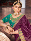 Saree Mall Women's Vichitra  Purple Embellished Celebrity Saree With Blouse Piece-KSTURI81824