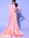 Saree Mall Women's  Blend Pink Woven Design Celebrity Saree With Blouse Piece-KSWHT220006