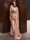 Saree Mall Women's Satin  Beige Digital Print Designer Saree With Blouse Piece-KUDOS260009