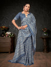 Saree Mall Women's Dola  Grey Printed Designer Saree With Blouse Piece-KUMKUM12C