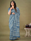 Saree Mall Women's Dola  Blue Printed Designer Saree With Blouse Piece-KUMKUM20B