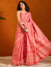 Saree Mall Women's Cotton Blend Pink Printed Designer Saree With Blouse Piece-KUMKUM30H