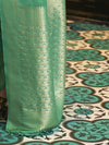 Saree Mall Women's  Blend Sea Green Woven Design Designer Saree With Blouse Piece-KUSHQ276006