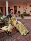 Saree Mall Women's  Blend Yellow Woven Design Designer Saree With Blouse Piece-KYARA2304