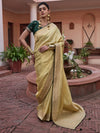 Saree Mall Women's  Blend Yellow Woven Design Designer Saree With Blouse Piece-KYARA2304