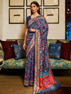 Saree Mall Women's Modal Navy Blue Woven Design Woven Saree With Blouse Piece-KYB140004