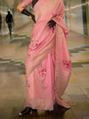 Saree Mall Women's  Blend Pink Woven Design Designer Saree With Blouse Piece-KYOTO359005