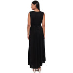 Aawari Rayon Plain Gown For Girls and Women Black-AM086-Black