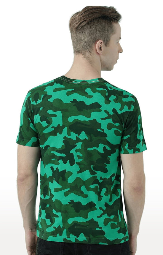 Huetrap Green Mens Short Sleeve Graphic Printed Tshirt-HT17MKGRAGRE00918