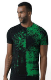 Huetrap Green Mens Short Sleeve Graphic Printed Tshirt-HT17MKGRAGRE00302