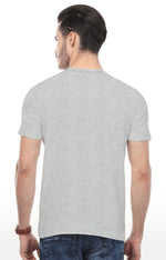 Huetrap Grey Mens Short Sleeve Graphic Printed Tshirt-HT16MKGRAGML00390