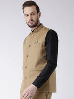 Hangup Men Standard Solid Men's Indian Wear-KhakhiBasket