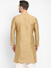 Hangup Men Standard Solid Men's Indian Wear-Khakhi_Dupion_LongKurta