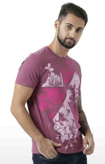 Huetrap Maroon Mens Short Sleeve Graphic Printed Tshirt-HT18MKGRAPLU00261