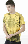 Huetrap Yellow Mens Short Sleeve Graphic Printed Tshirt-HT17MKGRAYLW00613