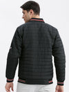 Men Typography Mandarin Collar Navy Blue Puffer Jacket-LBR-211-B-Navyblue